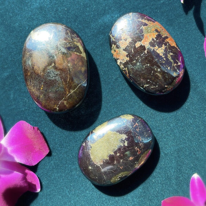 Covellite Palm Stone for Third Eye Chakra Activation