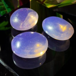 Pink Opalite Palm Stone for Manifesting Love