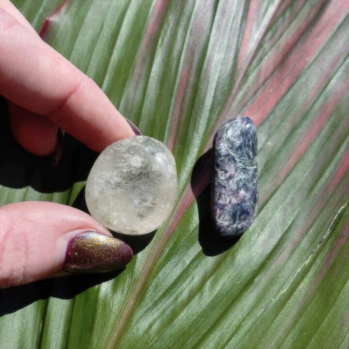 Transformation Gemstone Duo with Lodolite and Charoite