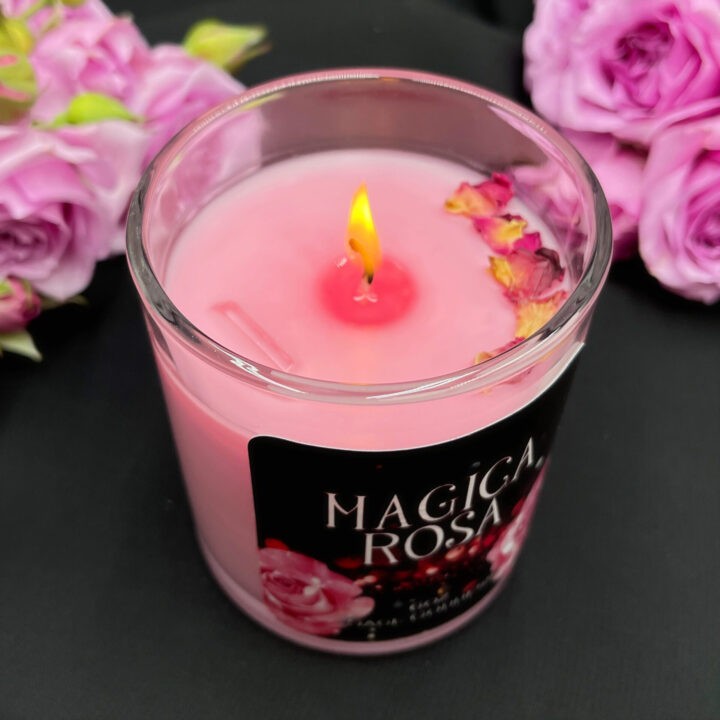 Magica Rosa Intention Candle with Rose and Starfruit