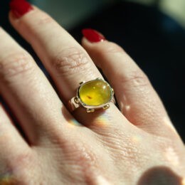Yellow Opal and Peridot Ring for Manifesting Abundance