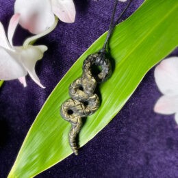Golden Sheen Obsidian Snake Pendant