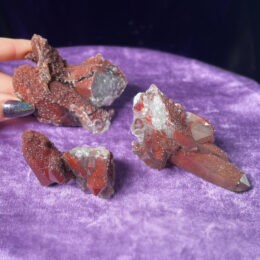 Quartz Cluster with Red Hematite