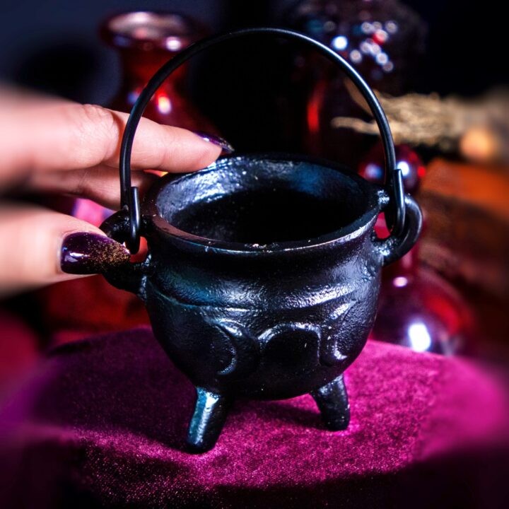Triple Moon Witch’s Broom and Iron Cauldron Duo