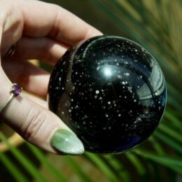 Cosmic Peace Lipari Obsidian Sphere