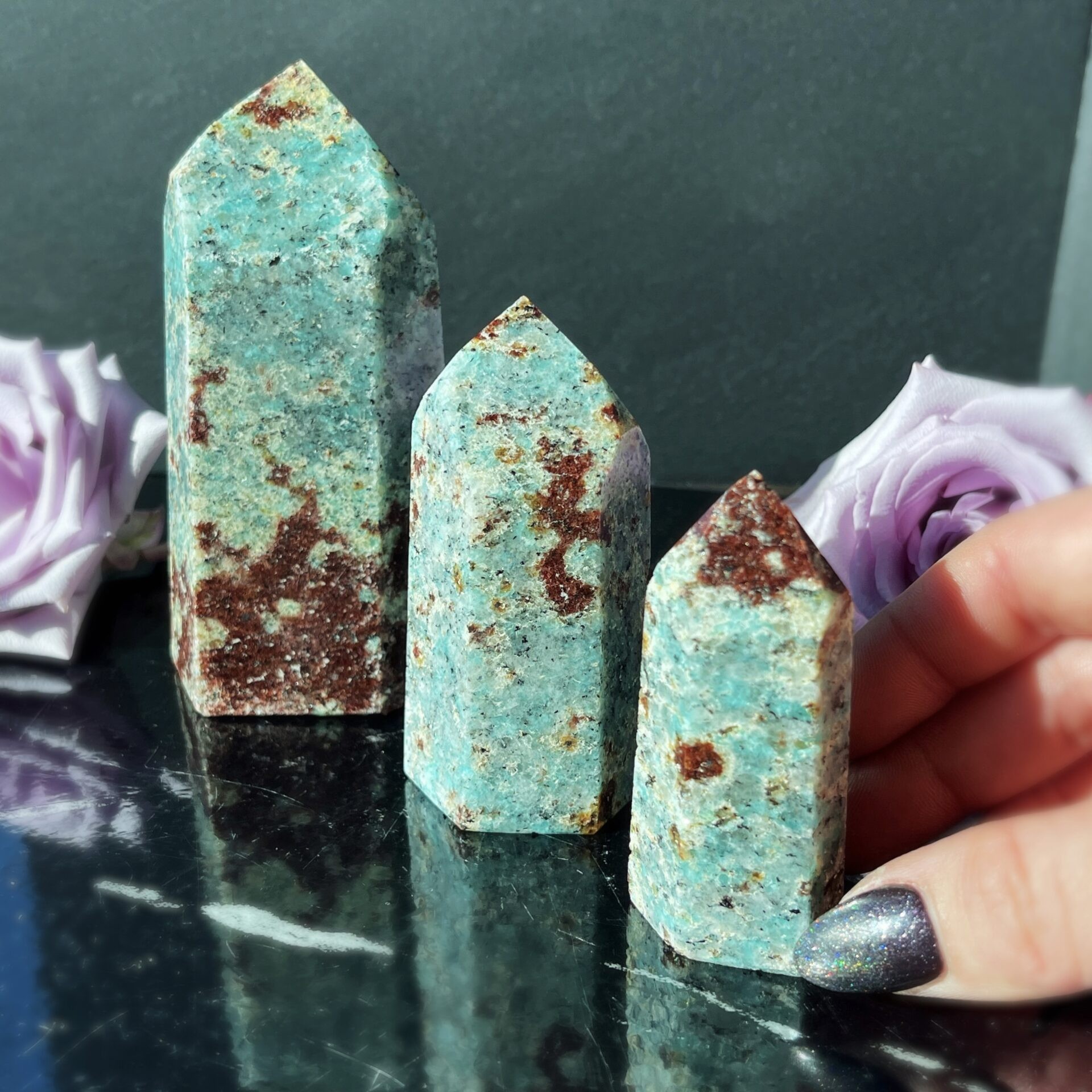Grounded Truth Amazonite, Garnet, and Black Tourmaline in Mica Generator