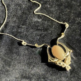 Herkimer Diamond and Black Moonstone Necklace