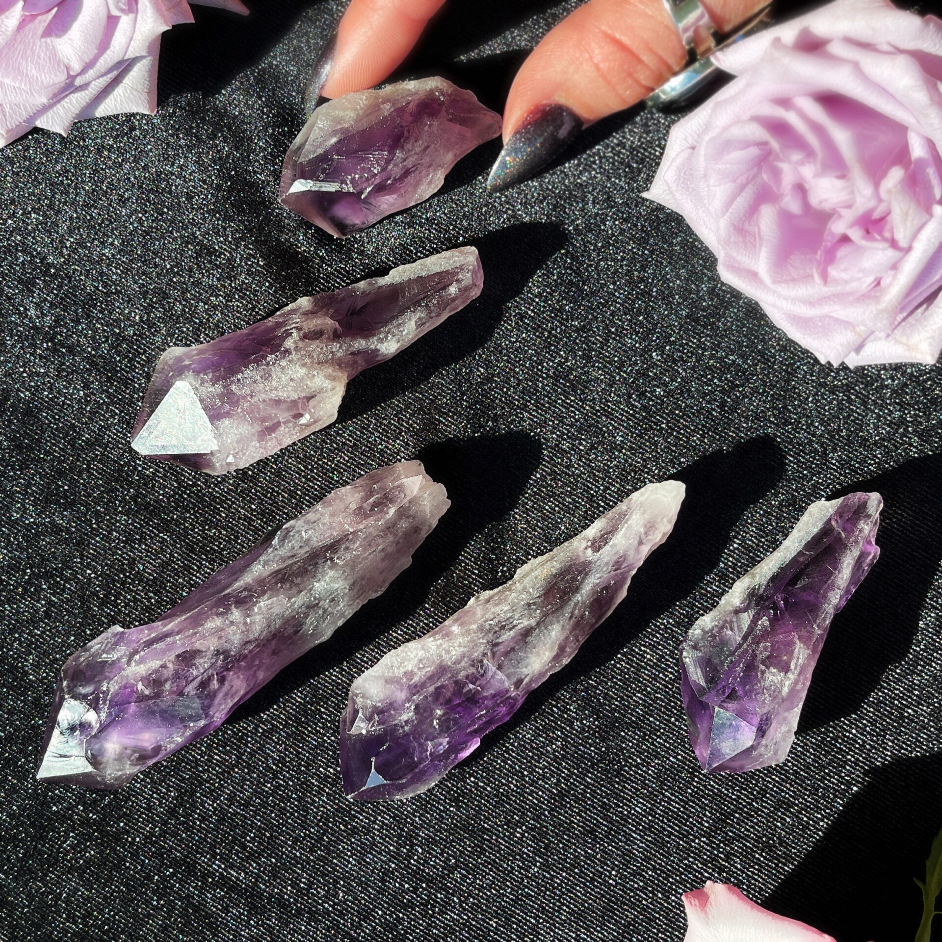 Sage Goddess Natural Phantom Amethyst Root Crystal for spiritual