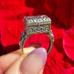 Treasure Chest Ring with Tibetan Quartz Point