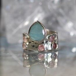 Emotional Healing Aquamarine & Morganite Ring