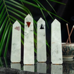Four Directions Clear Quartz Obelisk Set