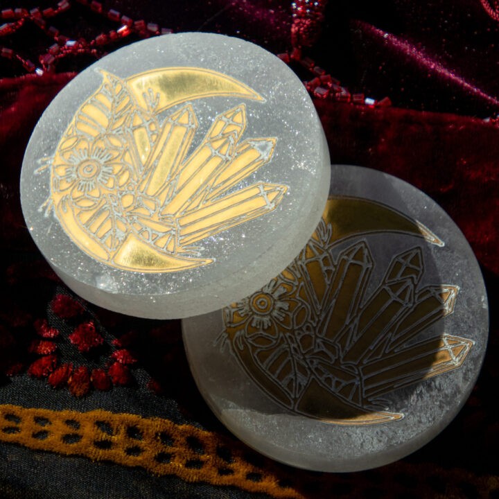 Golden Lunar Magic Selenite Charging Plate