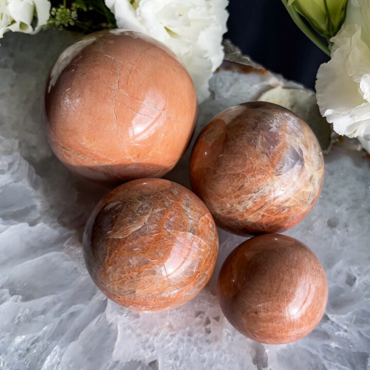 Inspired Visions Peach Moonstone Sphere