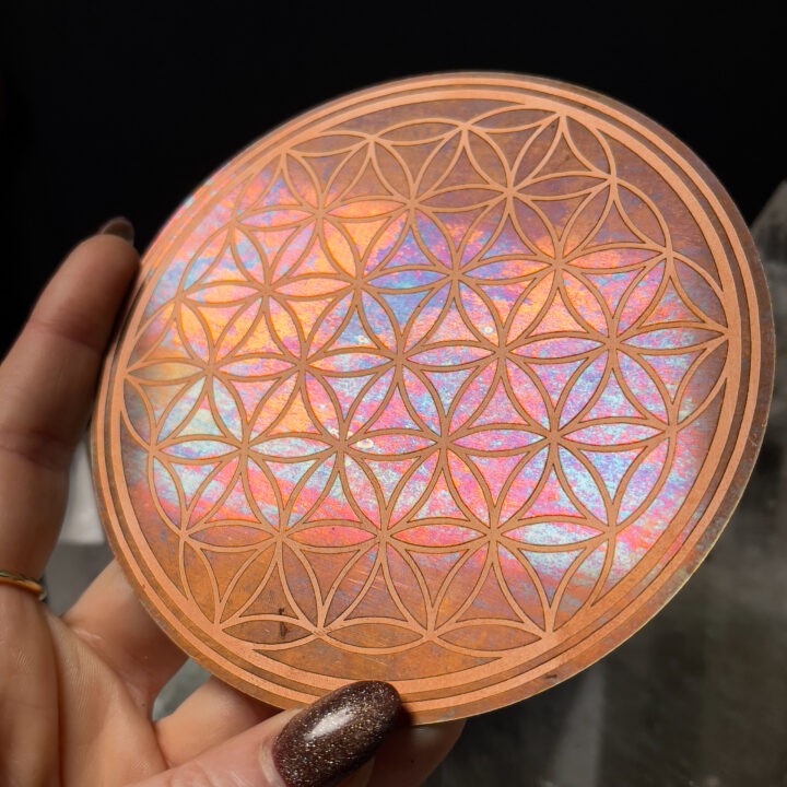 Living Magic Graduation Grid with Flower of Life Copper Gridding Plate