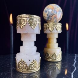 Intuitively Chosen Gemstone & Brass Sphere Stand