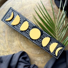 Wooden Moon Phase Incense Box