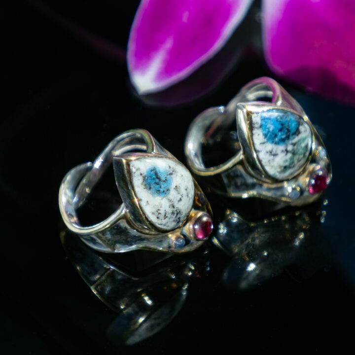 K2 Stone, Rhodolite Garnet & Blue Sapphire Ring