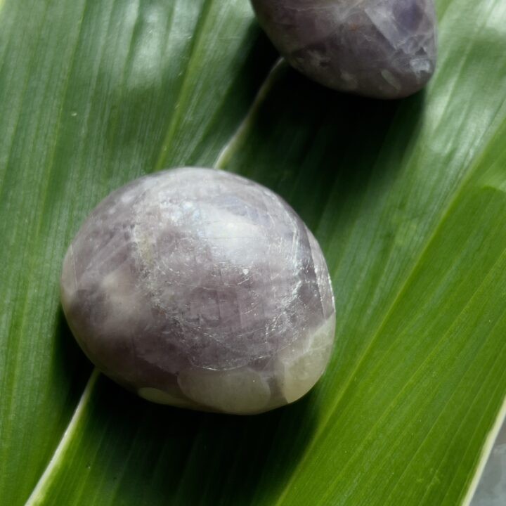 Purple Anhydrite Palm Stone