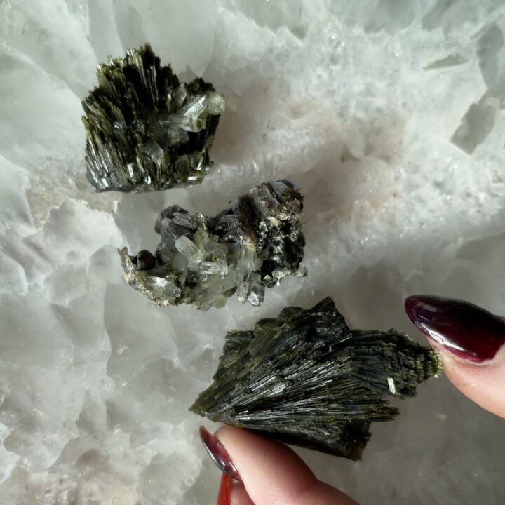 Natural Epidote with Axinite Cluster