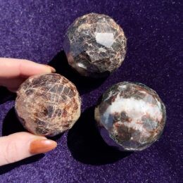 Misfit Minerals: Faceted Almandine Garnet Sphere