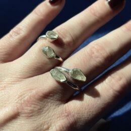 Gemstone Sale: Herkimer Diamond Bypass Ring