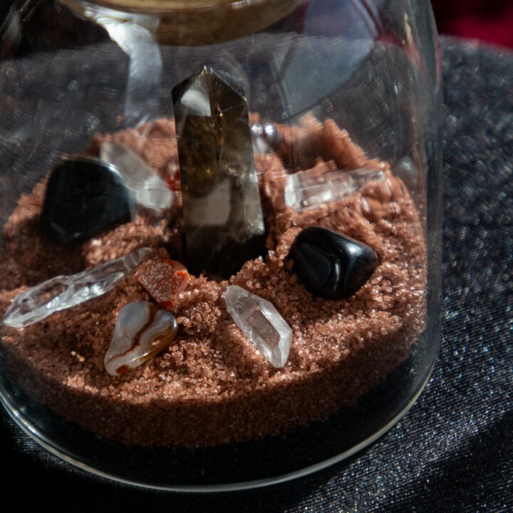 Aries Salt Jar Crystal Grid