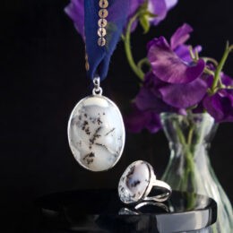 Dendritic Agate & Blue Sapphire Jewelry Duo