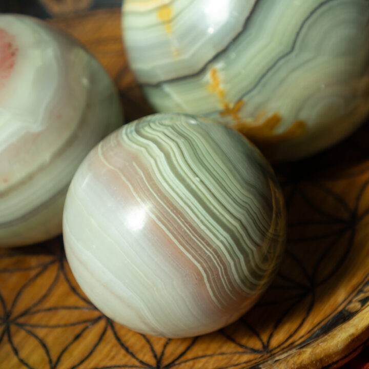 Pink & Green Banded Onyx Sphere
