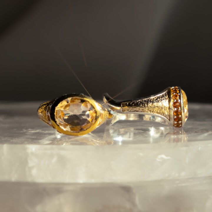 Citrine & Spessartine Garnet Ring