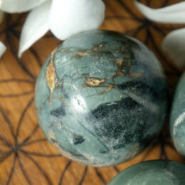 Blue & Green Opalized Petrified Wood Sphere