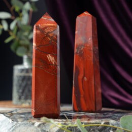 Snakeskin Jasper & Specular Hematite Obelisk
