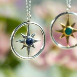 Star of Ishtar Sapphire & Emerald Spinning Pendant