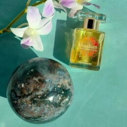 Ocean Jasper Sphere & Gaudium Perfume Duo